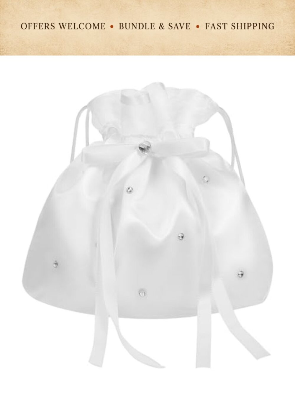 Toyvian Satin Drawstring Purse Floral Wedding Evening Clutch